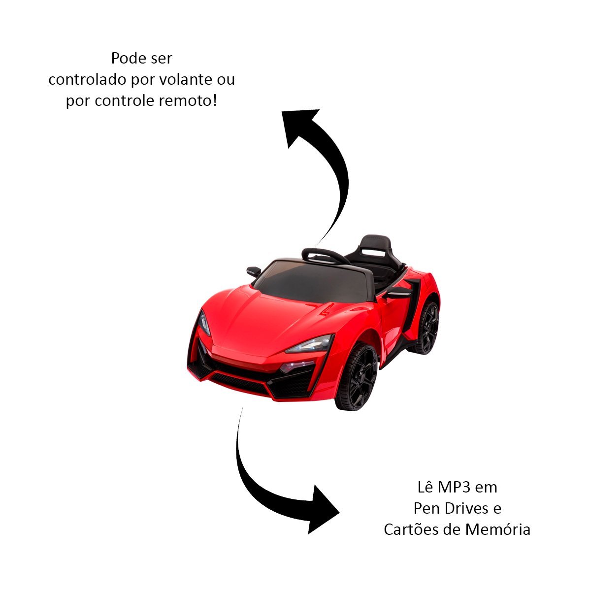 Carro Eletrico Multikids Ride On Speed 12V Controle Remoto - Maçã