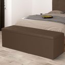 Ver imagem 5 de Calçadeira Recamier Baú Solteiro 0,90m Berlim Suede Marrom - Pallazio