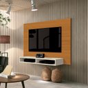 Ver imagem 1 de Painel para TV Fox Nogal com off white - EDN Móveis