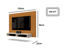 Ver imagem 2 de Painel para TV Fox Nogal com off white - EDN Móveis