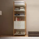 Ver imagem 1 de Guarda Roupa Closet Mdf 73,6cm 2 Gavetas Off/freijó/gold Tw401
