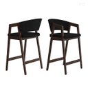 Ver imagem 2 de Kit 4 Banquetas Alta para Ilha de Cozinha Ravena Madeira Maciça Capuccino Suede Preto Ccs