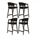 Ver imagem 1 de Kit 4 Banquetas Alta para Ilha de Cozinha Ravena Madeira Maciça Capuccino Suede Preto Ccs