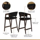 Ver imagem 4 de Kit 4 Banquetas Alta para Ilha de Cozinha Ravena Madeira Maciça Capuccino Suede Preto Ccs