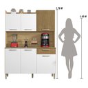 Ver imagem 4 de Armário de Cozinha Compacta 6 Portas 1 Gaveta Gênova - Freijó/supremo/cp-ripado Freijó