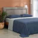 Ver imagem 2 de Colcha Super King Medalhão com Franja 235x280 Cm Azul Buddemeyer