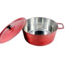 Ver imagem 1 de Caçarola Craqueada Alça Alumínio Fundido e Tampa Vermelho