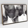 Quadro Decorativo em Canvas Elefantes se Encarando TaColado Moldura Flutuante 4,5cm Freijó 120 x 80c - 1