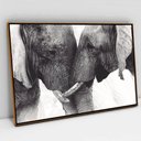 Ver imagem 1 de Quadro Decorativo em Canvas Elefantes se Encarando TaColado Moldura Flutuante 4,5cm Freijó 120 x 80c