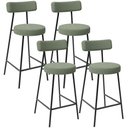 Ver imagem 1 de Kit 04 Banquetas Baixa para Cozinha Sala de Jantar Bar Bancada Milão L02 Bouclê Oliva - lyam