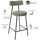 Ver imagem 4 de Kit 04 Banquetas Baixa para Cozinha Sala de Jantar Bar Bancada Milão L02 Bouclê Oliva - lyam