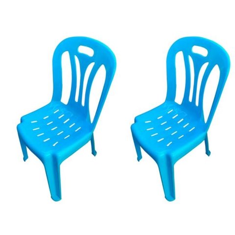 02 Cadeiras Infantil de Plástico para Estudar e Desenhar Azul