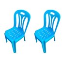 Ver imagem 1 de 02 Cadeiras Infantil de Plástico para Estudar e Desenhar Azul