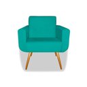 Ver imagem 2 de Poltrona Decorativa Anitta Suede Azul Turquesa