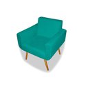 Ver imagem 1 de Poltrona Decorativa Anitta Suede Azul Turquesa