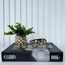 Ver imagem 3 de Decoração Sala Livro Fake + Vaso Dourado + Enfeite Pantera