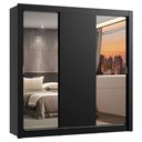 Ver imagem 2 de Guarda-Roupa Casal Madesa Lyon 3 Portas de Correr com Espelhos 2 Gavetas Preto Cor:Preto