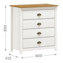 Ver imagem 4 de Cômoda Topázio 4 Gavetas Branco/freijó - Finestra Móveis