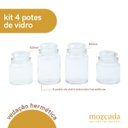 Ver imagem 2 de Kit 4 potes de vidro com tampa herméticos redondos 500ml e 800ml - Mozcada
