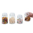 Ver mais imagens de Kit 4 potes de vidro com tampa herméticos redondos 500ml e 800ml - Mozcada