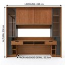 Ver imagem 3 de Conjunto de Escritório Completo LED e Vidro 7 Peças 8 Portas 248CMX52,5CMX230CM Linha Liga Modulad