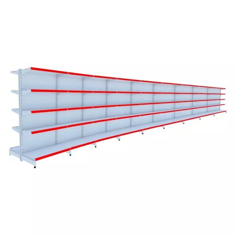Gondola Centro 170 Fit Ate 9 Metros Branco 90 Bandeja Pe Vermelho
