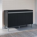 Ver imagem 1 de Balcão Gabinete Cozinha Manu 120cm 3 Portas sem Tampo Mdp Multiuso Preto - Desk Design