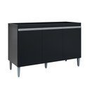 Ver imagem 2 de Balcão Gabinete Cozinha Manu 120cm 3 Portas sem Tampo Mdp Multiuso Preto - Desk Design
