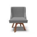 Ver imagem 4 de Kit 06 Cadeiras de Jantar Liz Linho Grosso Grafite A26 Base Giratória de Madeira MM30 - D'Rossi