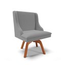 Ver imagem 3 de Kit 06 Cadeiras de Jantar Liz Linho Grosso Grafite A26 Base Giratória de Madeira MM30 - D'Rossi