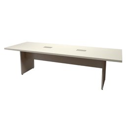 Mesa de Reunião 8 Pessoas 2,70m Cinza 2 Caixas de Tomadas F5 Cor:cinza - 4