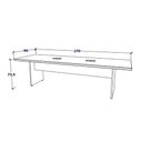 Ver imagem 2 de Mesa de Reunião 8 Pessoas 2,70m Cinza 2 Caixas de Tomadas F5