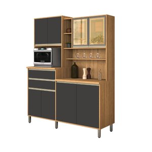 Armário Gabi Cozinha Completa Compacta 8 Portas Reflecta:cinza