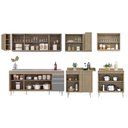 Ver imagem 6 de Armário de Cozinha Modulado de Canto 7 Peças Cp36 com Pia Inox Castanho/cinza - Lumil Lumil Móveis