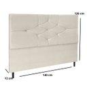 Ver imagem 3 de Cabeceira Estofada Cama Box Casal 140cm Camboriú Suede Bege