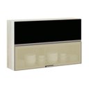 Ver imagem 1 de Armário Basculante Misto Luciane 120cm 1 Porta Fechada 1 Porta com Vidro Reflecta Bronze Luci