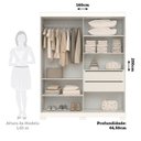 Ver imagem 3 de Guarda-Roupa Infantil 2 Portas de Correr com Espelho 100% MDF 160cm Fantelli Espresso Móveis Branco