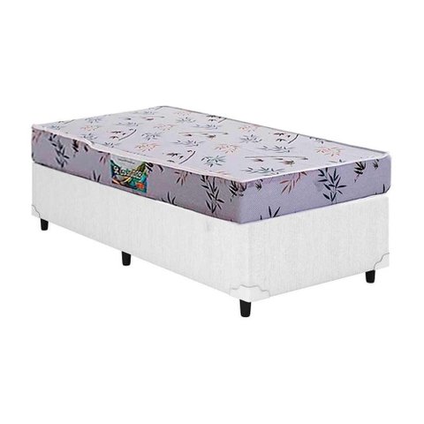 Cama Box Solteiro: Colchão Espuma Herval D28 St. Louis + Base Crc Courano White(88x188)