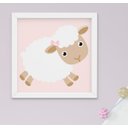 Ver imagem 5 de Kit Quadro Infantil Bebê Menina Ovelhinha Nuvem Estrela Elefantinho 4 Peças