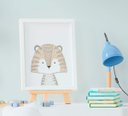 Ver imagem 2 de Quadro Decorativo Infantil Escandinavo Leão Tigre Urso Kit 5 Peças