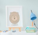 Ver imagem 4 de Quadro Decorativo Infantil Escandinavo Leão Tigre Urso Kit 5 Peças