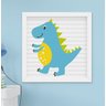 Quadro Infantil Bebê Menino Dinossauro Kit 3 Peças - 4