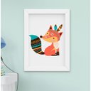 Ver imagem 2 de Kit Quadro Infantil Bebê Raposa Flechas Cabana 3 Peças