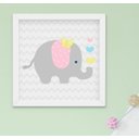 Ver imagem 3 de Kit Quadro Infantil Quarto Bebê Menina Elefante Sonhe Alto 4 Peças