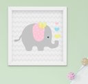 Ver imagem 3 de Kit Quadro Infantil Quarto Bebê Menina Elefante Sonhe Alto 4 Peças
