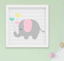 Ver imagem 5 de Kit Quadro Infantil Quarto Bebê Menina Elefante Sonhe Alto 4 Peças