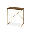 Ver imagem 1 de Mesa Escrivaninha para Estudo Office 0,90 Cm Miami Imbuia/dourado
