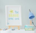 Ver imagem 3 de Quadrinho Infantil Quarto Bebê Menino Dinossauro Be Brave Kit 3 Peças