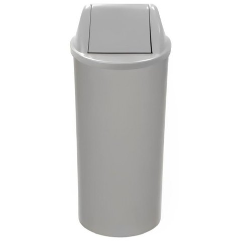 Lixeira de Plástico Cinza 70x30cm com Tampa Vai Vem 50 Litros - Eb27ic - Jsn Cesto Plastico 70x30 Va
