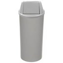 Ver imagem 1 de Lixeira de Plástico Cinza 70x30cm com Tampa Vai Vem 50 Litros - Eb27ic - Jsn Cesto Plastico 70x30 Va